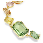 Gema bracelet Mixed cuts, Multicolored, Gold-tone plated